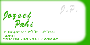 jozsef pahi business card